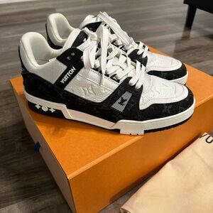 Louis Vuitton Men's Monogram Black and White Sneakers